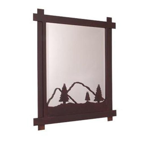Ponderosa Pine Mirror - each mirror is framed with solid steel and adorned with a unique design. Customization is available.